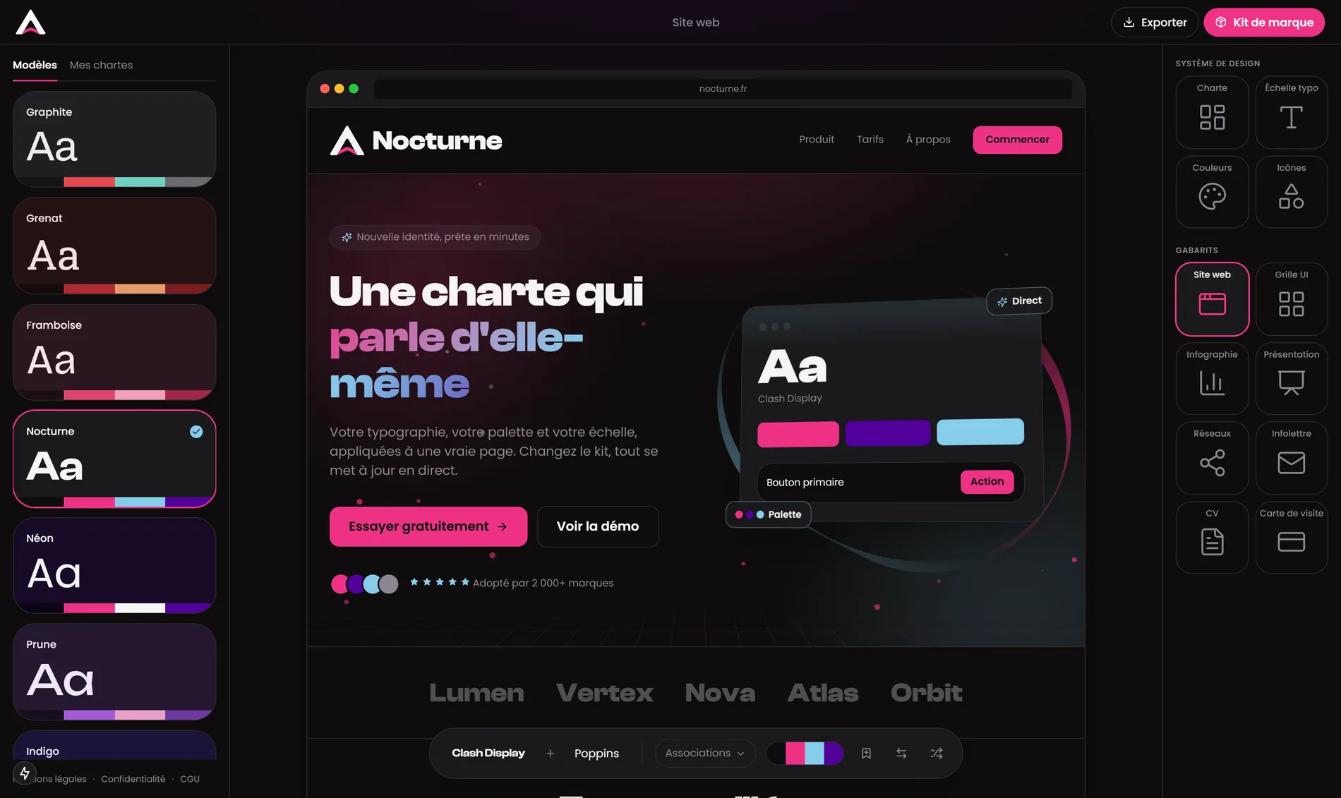 Gabarit de site web généré à partir de la charte